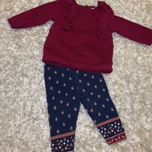 Burgundy Sweater & leggings outfit